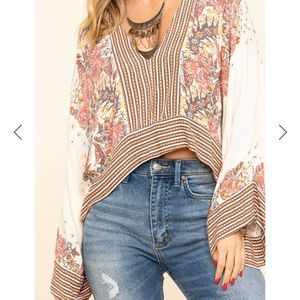SOLD Free people mix n match loose floral boho top blouse